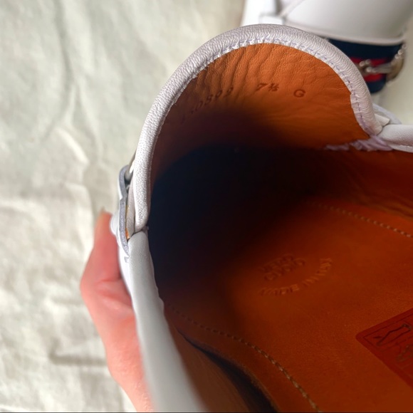 NIB Authentic Gucci Unisex Leather Moccasin Driver Loafers w/ Web details - Picture 6 of 8